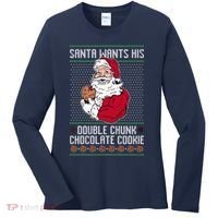 Double Chunk Chocolate Cookie Ugly Women's Long Sleeve Shirt thumb 0