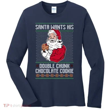 Double Chunk Chocolate Cookie Ugly Women's Long Sleeve Shirt