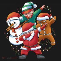 Dabbing Christmas Characters Holiday Ornament thumb 1