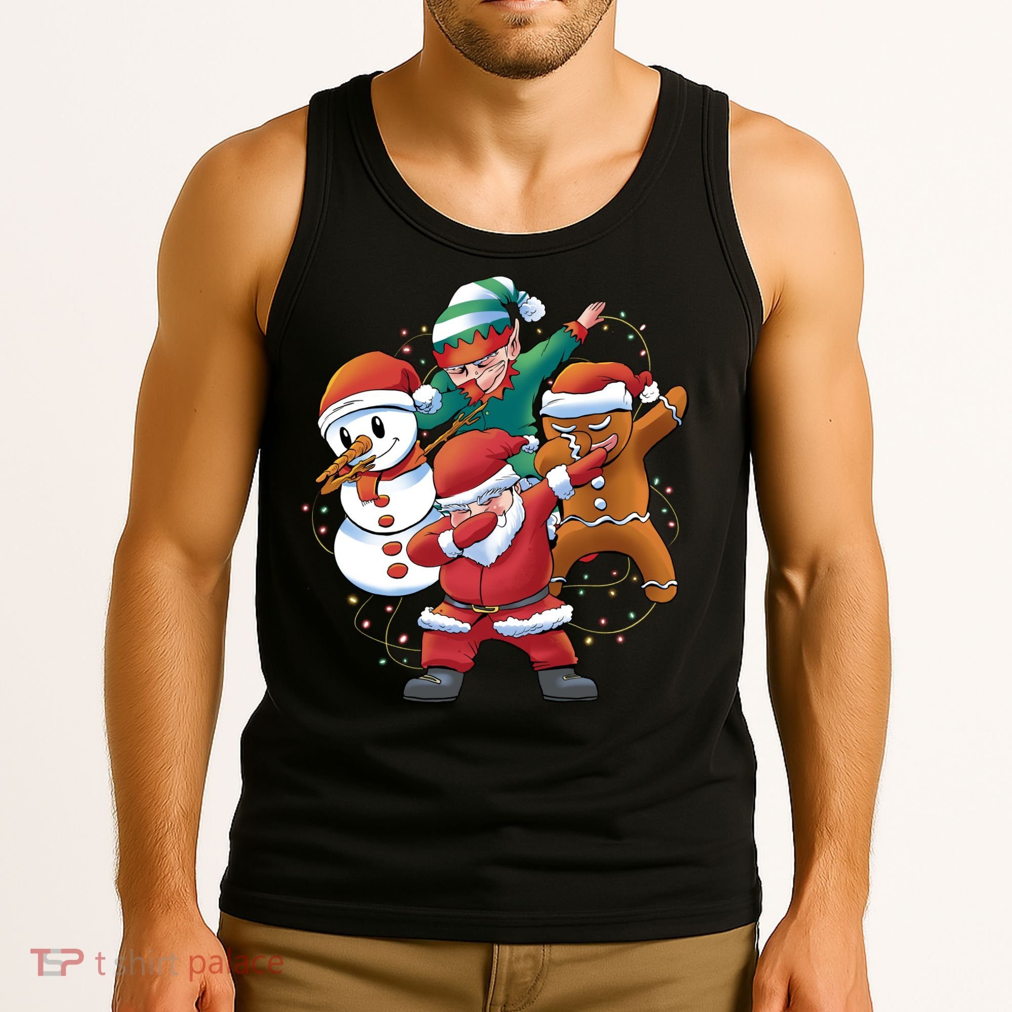Dabbing Christmas Characters Holiday Tank Top