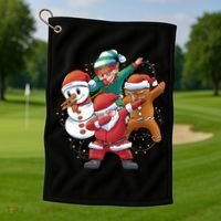 Dabbing Christmas Characters Holiday Golf Towel thumb 1