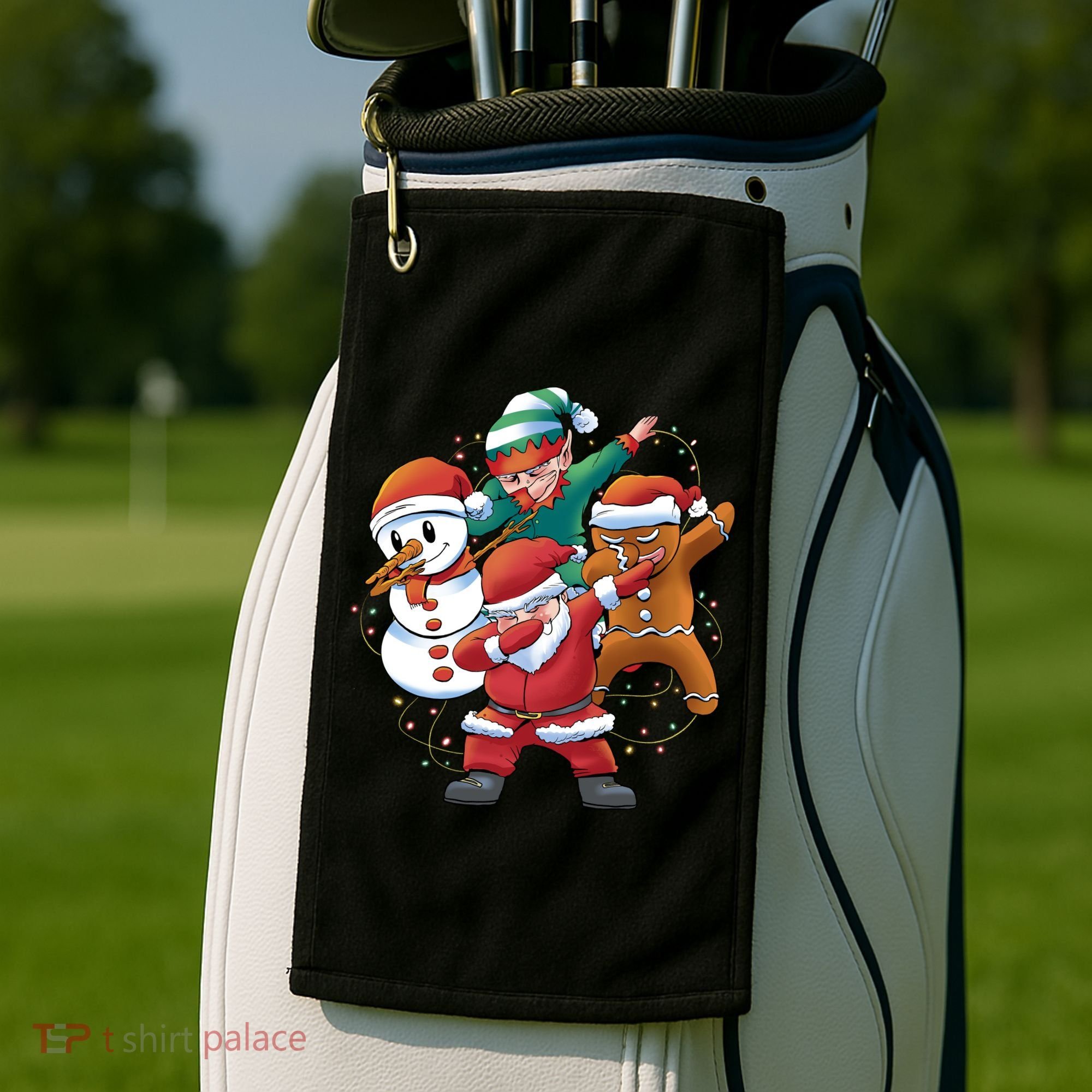 Dabbing Christmas Characters Holiday Golf Towel