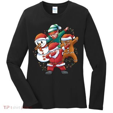 Dabbing Christmas Characters Holiday Women's Long Sleeve Shirt
