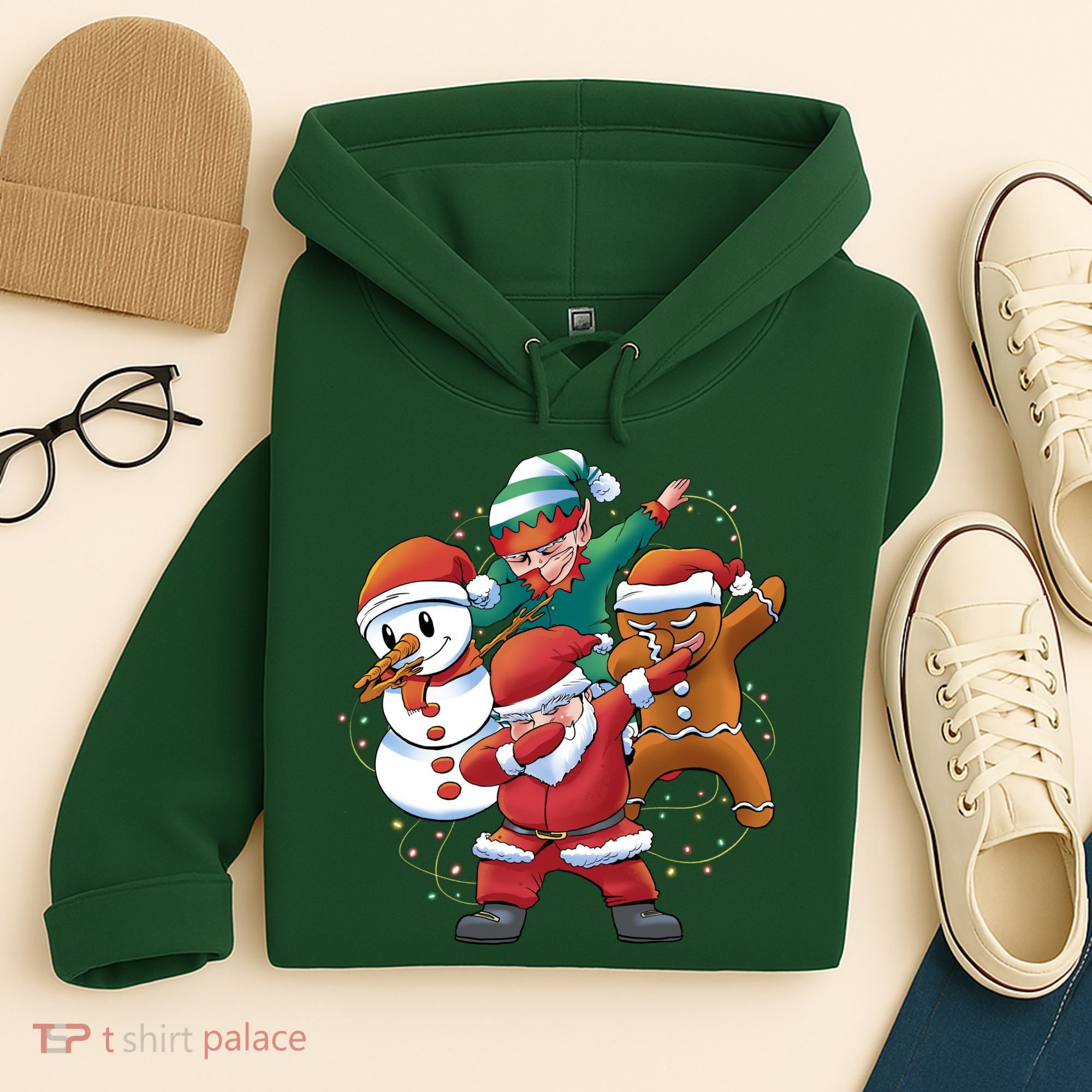 Dabbing Christmas Characters Holiday Hoodie