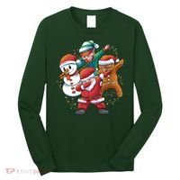 Dabbing Christmas Characters Holiday Long Sleeve Shirt thumb 0