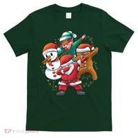 Dabbing Christmas Characters Holiday T-Shirt thumb 0