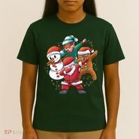 Dabbing Christmas Characters Holiday T-Shirt thumb 4