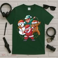 Dabbing Christmas Characters Holiday T-Shirt thumb 5