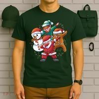 Dabbing Christmas Characters Holiday T-Shirt thumb 6