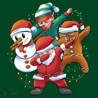 Dabbing Christmas Characters Holiday T-Shirt thumb 7