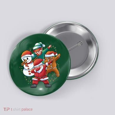 Dabbing Christmas Characters Holiday Button