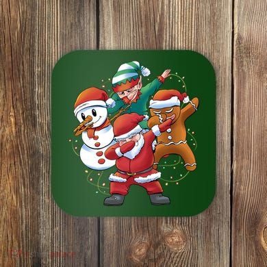 Dabbing Christmas Characters Holiday Coaster