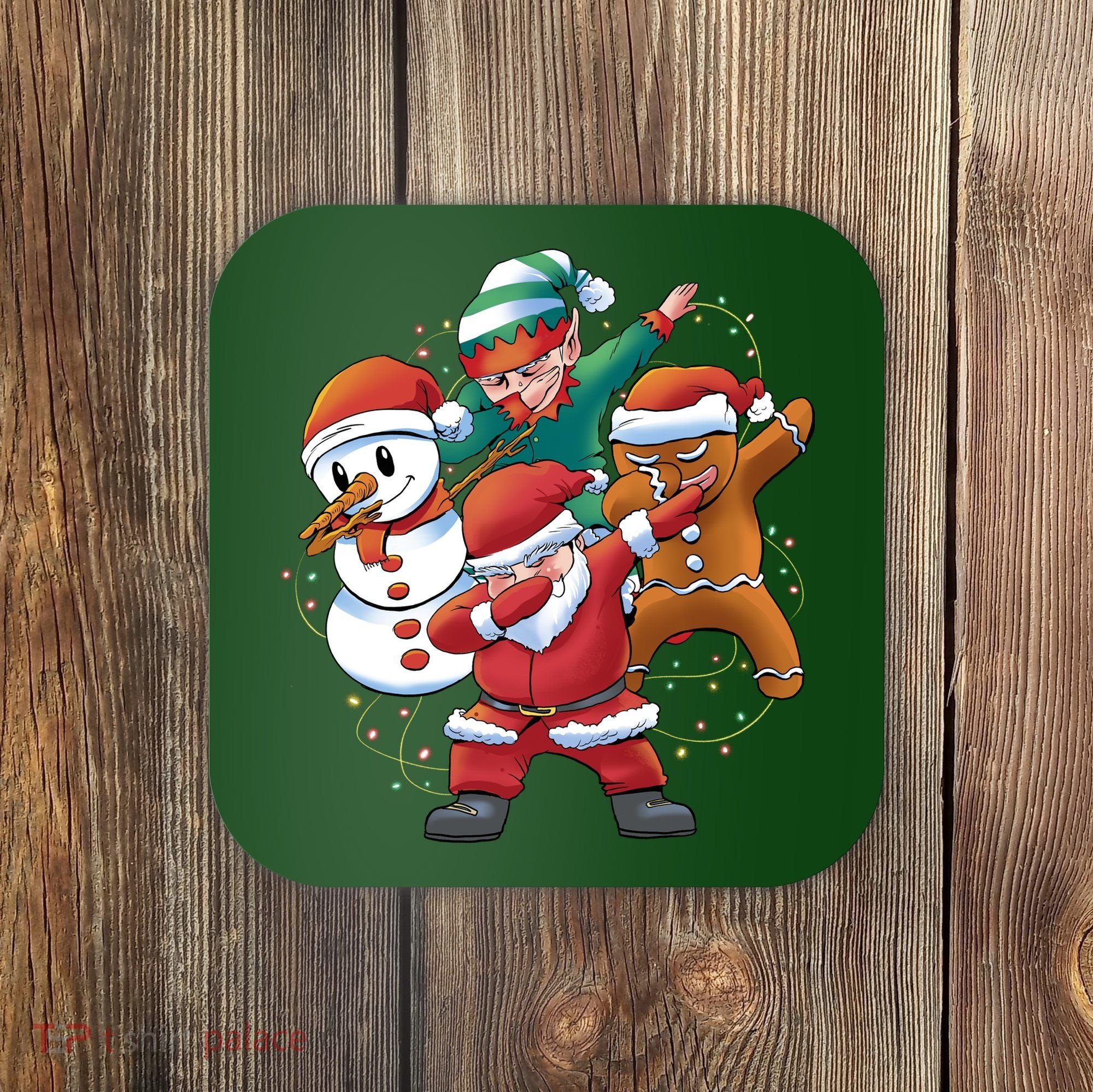 Dabbing Christmas Characters Holiday Coaster