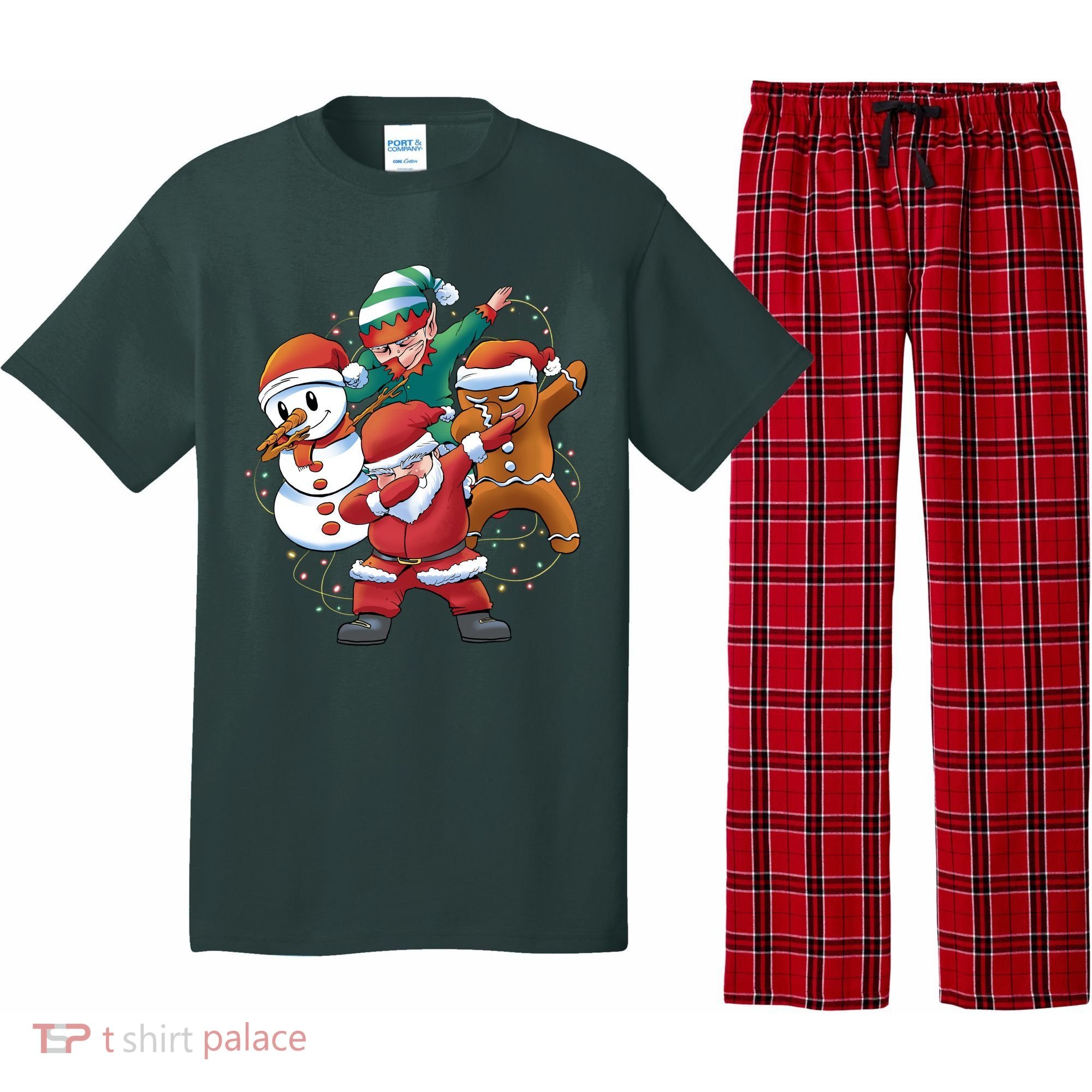 Dabbing Christmas Characters Holiday Pajama Set