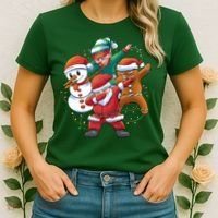 Dabbing Christmas Characters Holiday Women's T-Shirt thumb 2