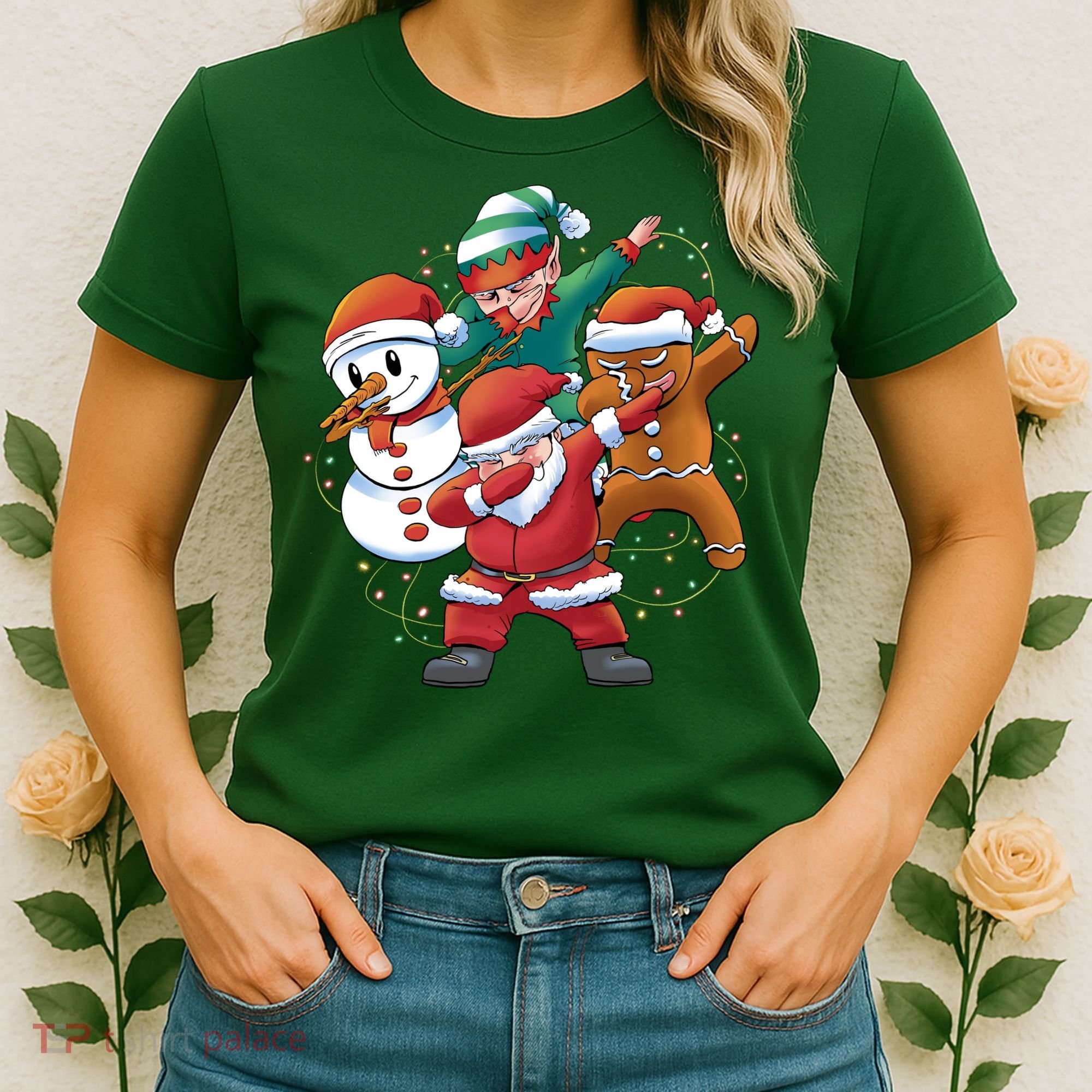 Dabbing Christmas Characters Holiday Women's T-Shirt