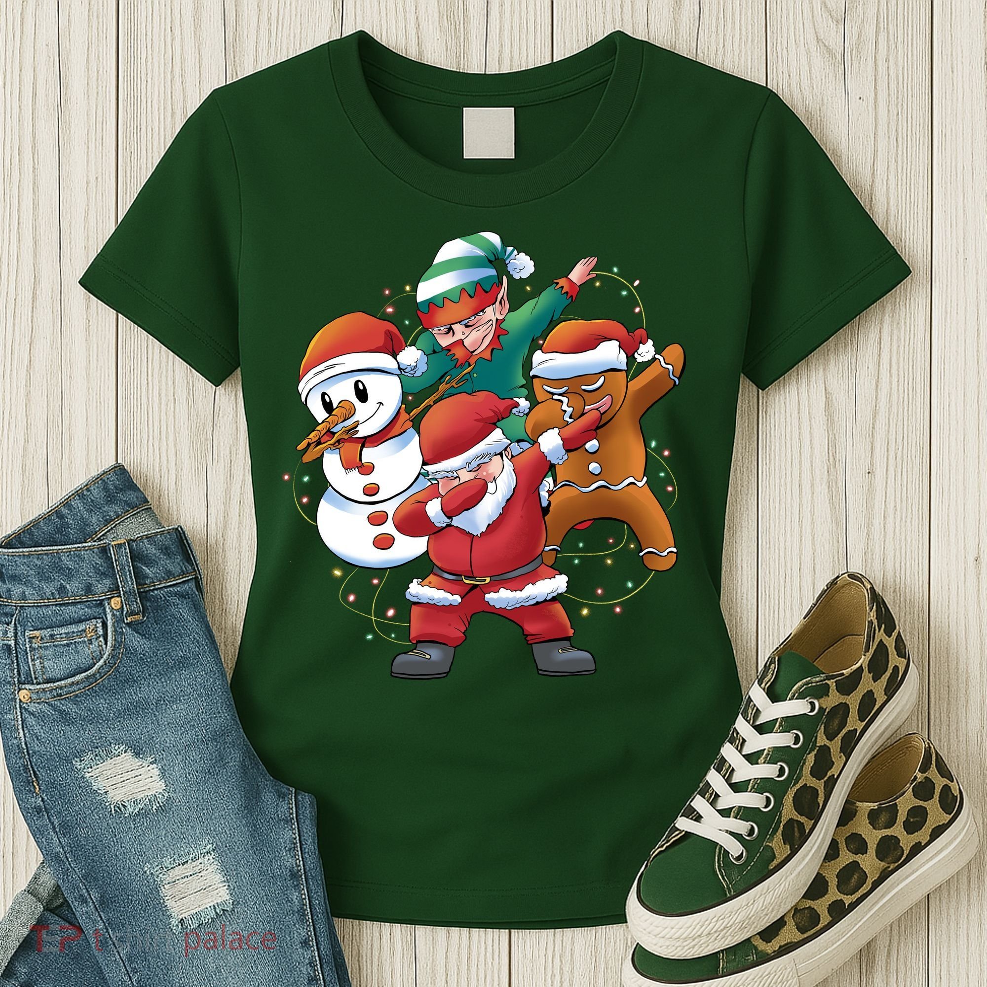 Dabbing Christmas Characters Holiday Women's T-Shirt