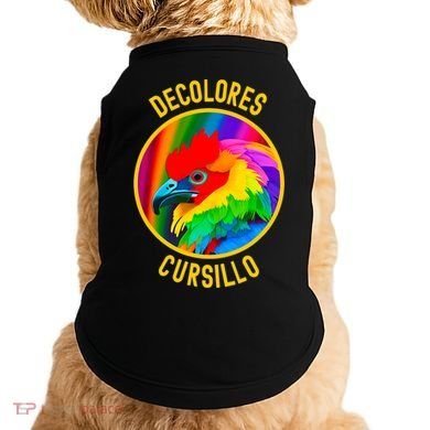 DeColores Cursillo Colorful Rooster With Rainbow Yellow Doggie Tank