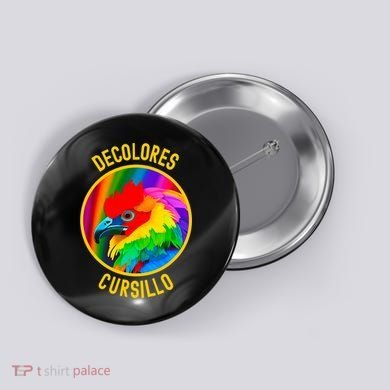 DeColores Cursillo Colorful Rooster With Rainbow Yellow Button