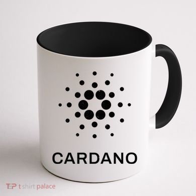 Distressed Cardano Cryptocurrency Logo Coffee Mug back