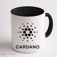 Distressed Cardano Cryptocurrency Logo Coffee Mug thumb 1