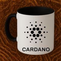 Distressed Cardano Cryptocurrency Logo Coffee Mug thumb 2