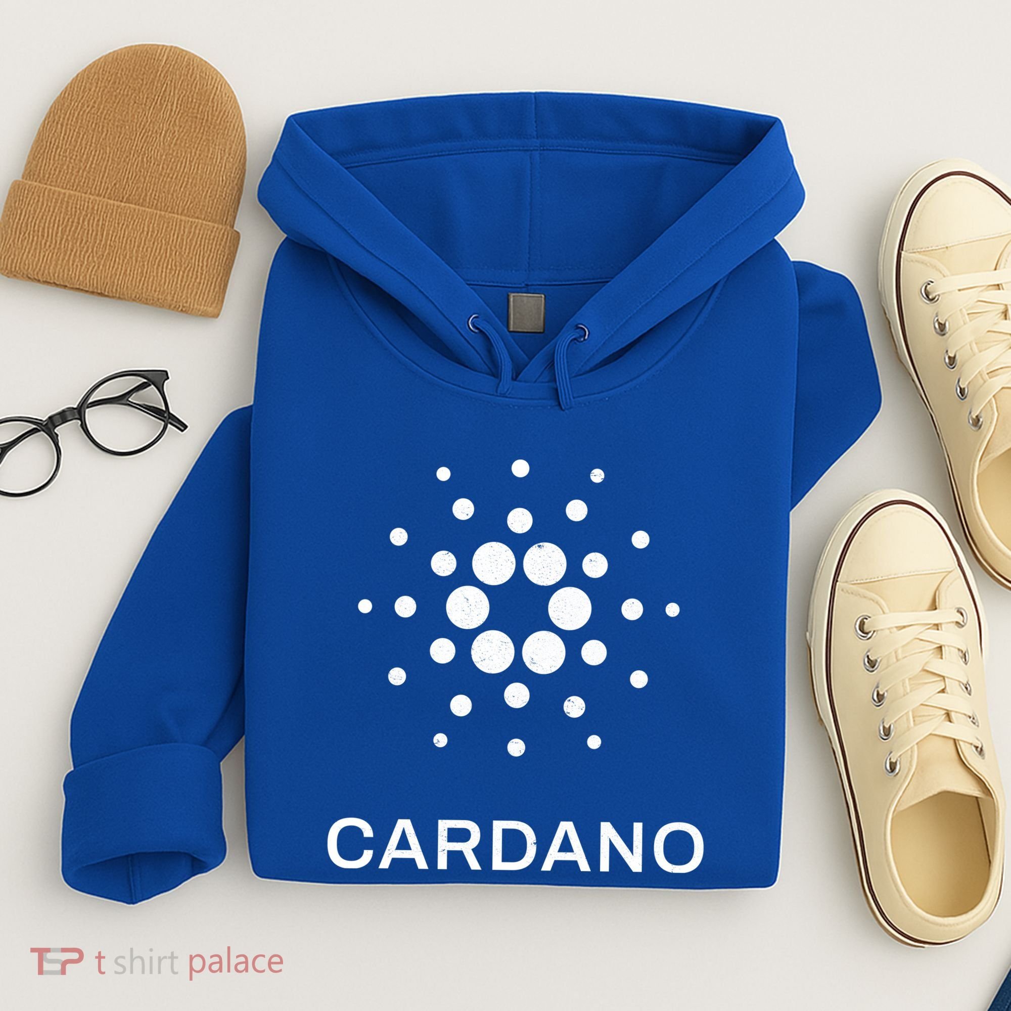 Distressed Cardano Cryptocurrency Logo Hoodie