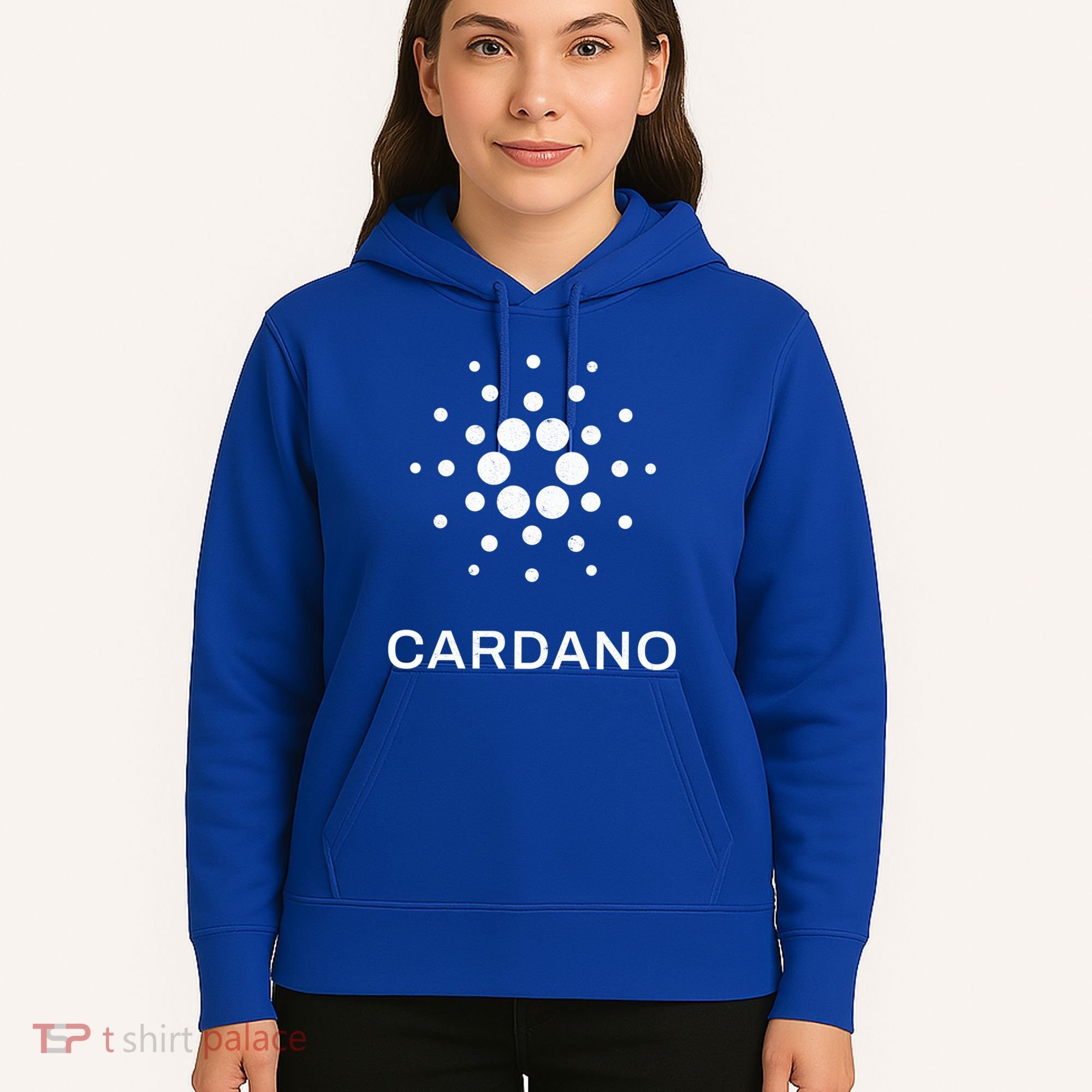 Distressed Cardano Cryptocurrency Logo Hoodie