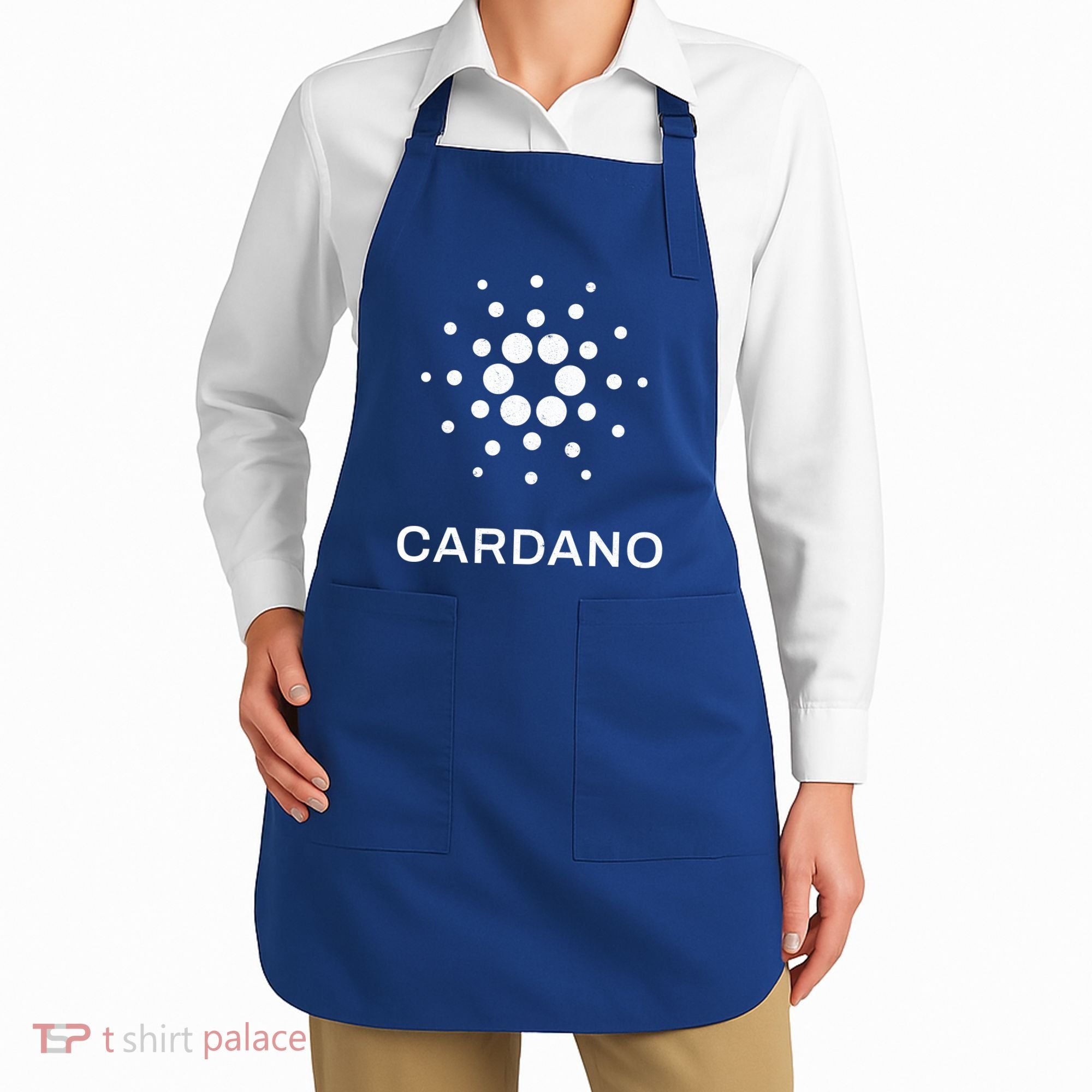 Distressed Cardano Cryptocurrency Logo Apron