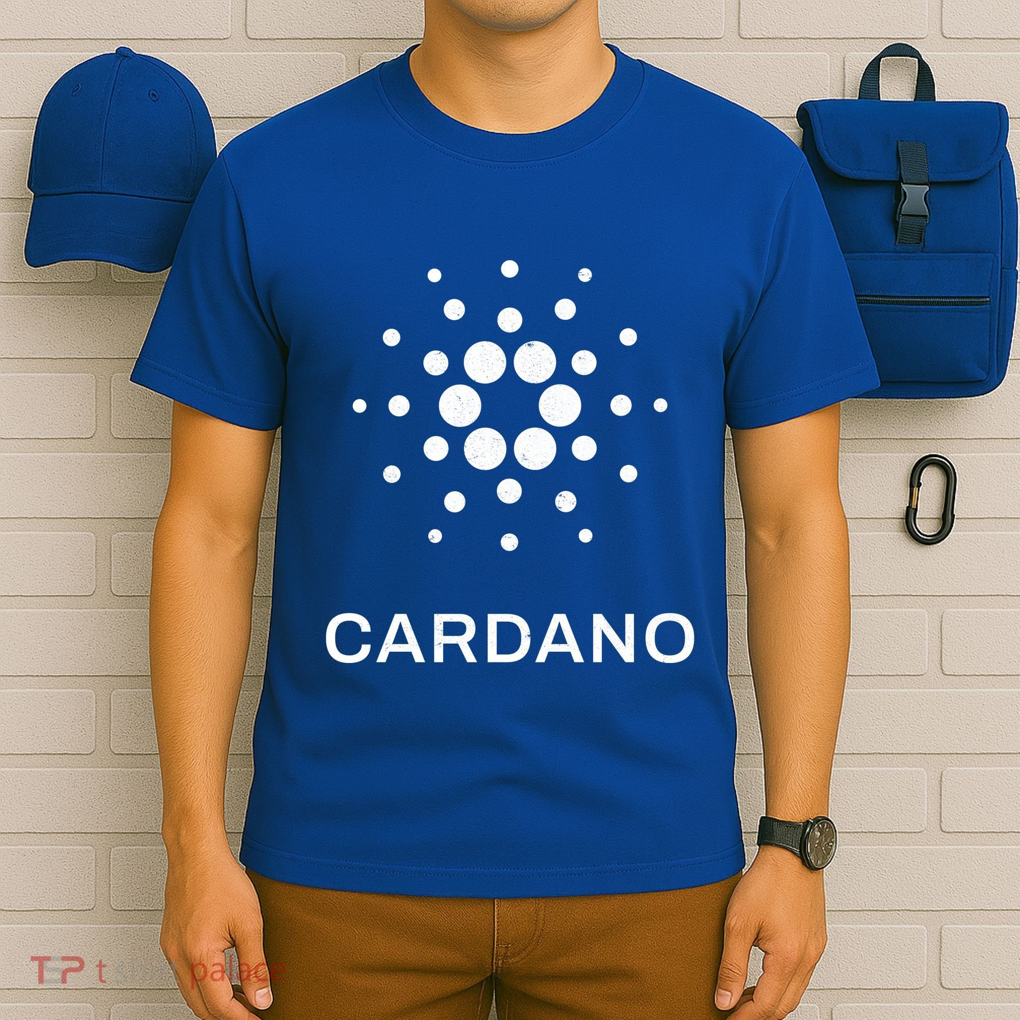Distressed Cardano Cryptocurrency Logo T-Shirt