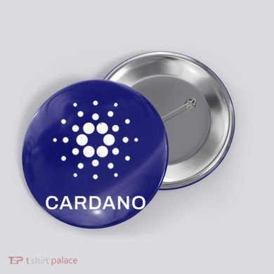 Distressed Cardano Cryptocurrency Logo Button