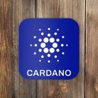 Distressed Cardano Cryptocurrency Logo Coaster thumb 0