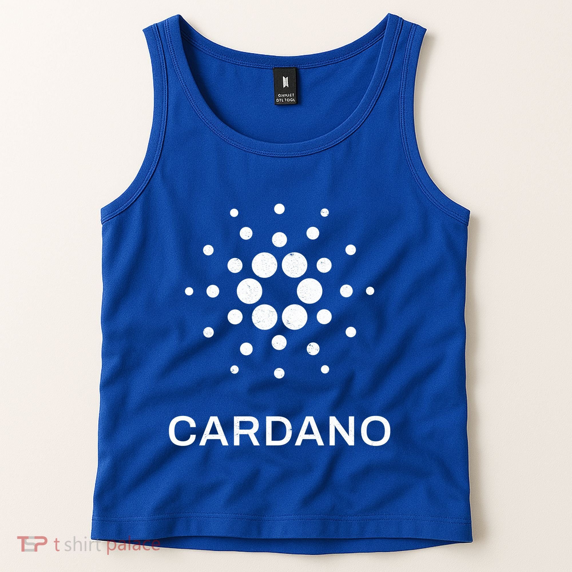 Distressed Cardano Cryptocurrency Logo Tank Top