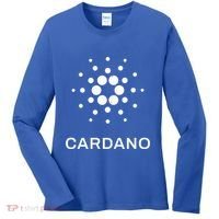 Distressed Cardano Cryptocurrency Logo Women's Long Sleeve Shirt thumb 0