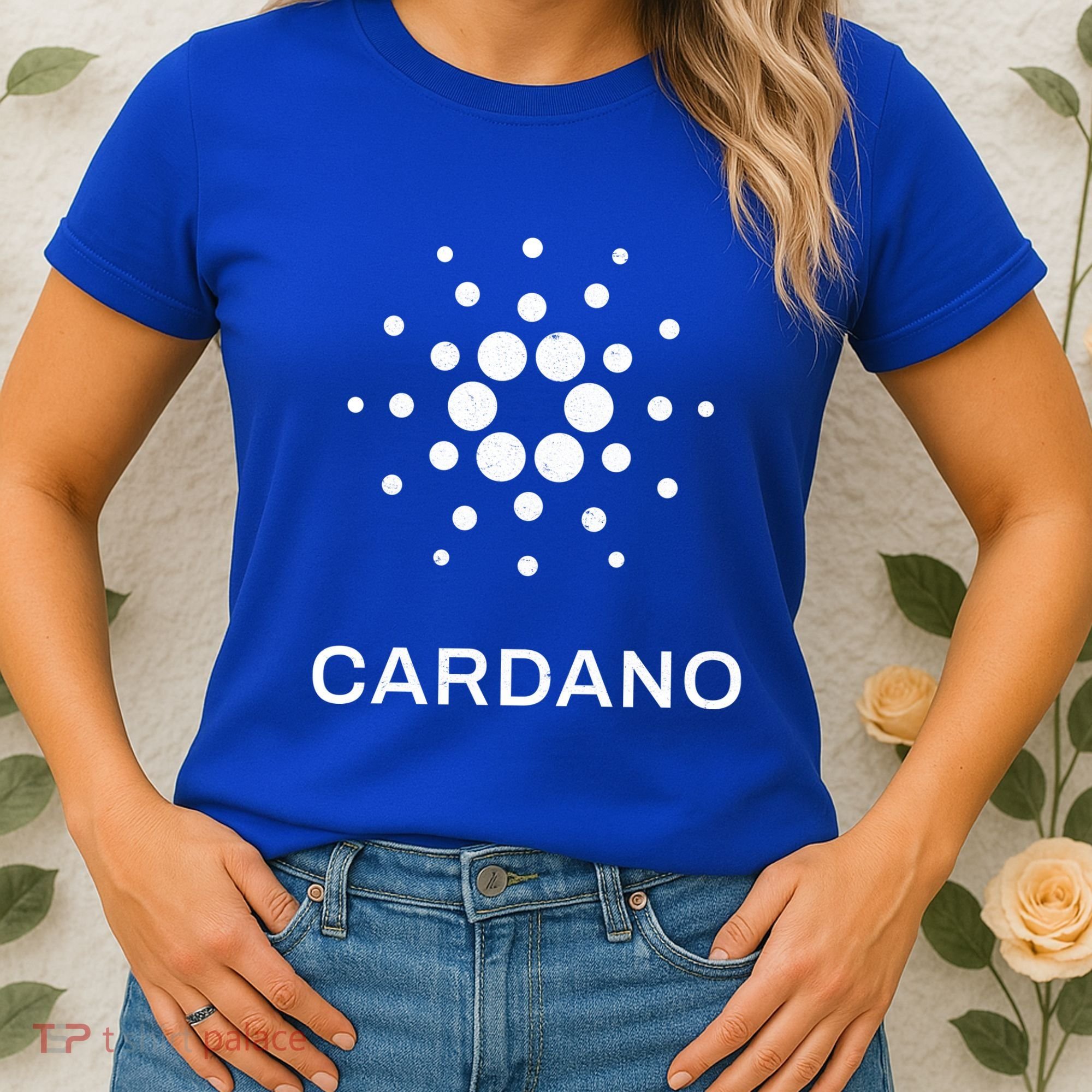 Distressed Cardano Cryptocurrency Logo Women's T-Shirt