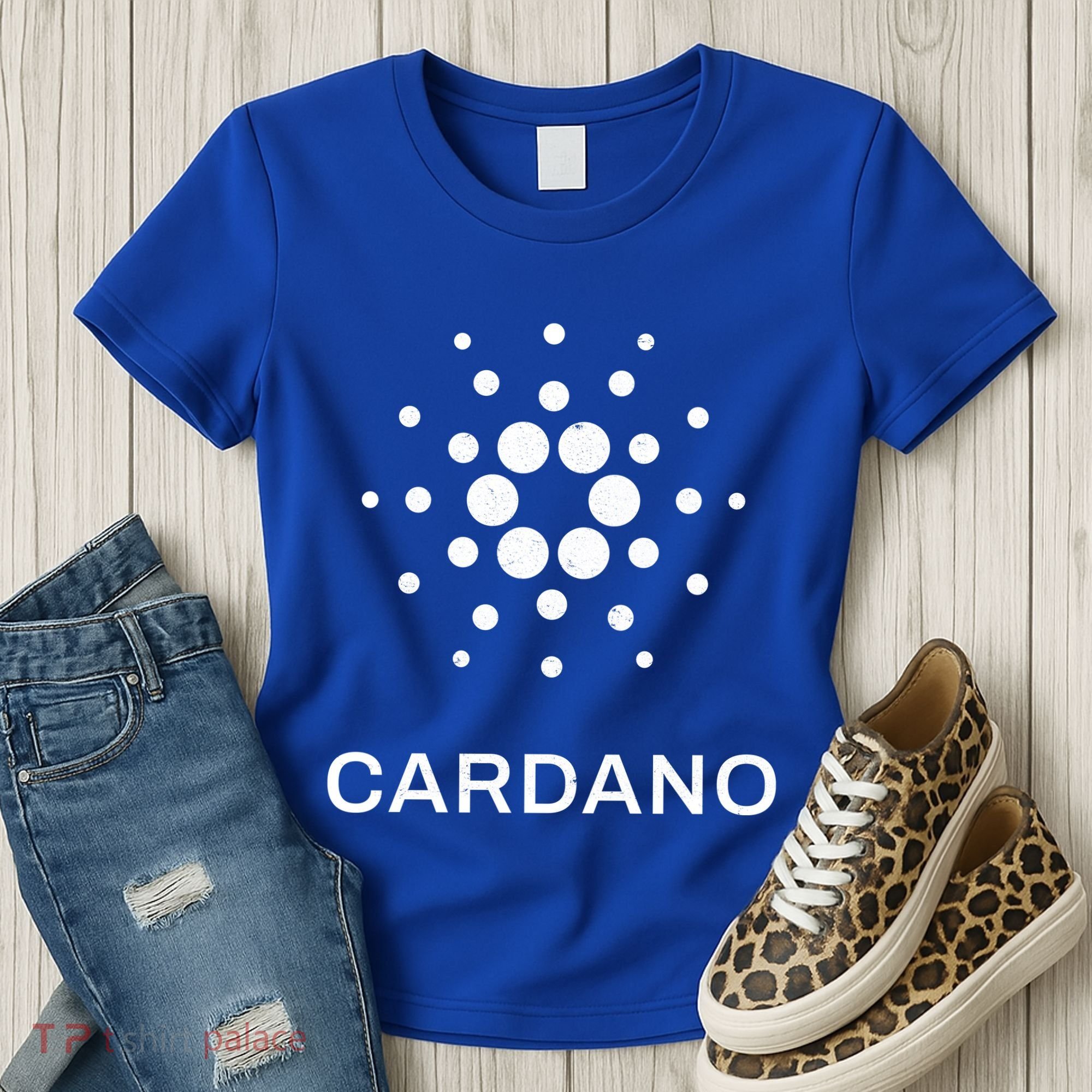 Distressed Cardano Cryptocurrency Logo Women's T-Shirt