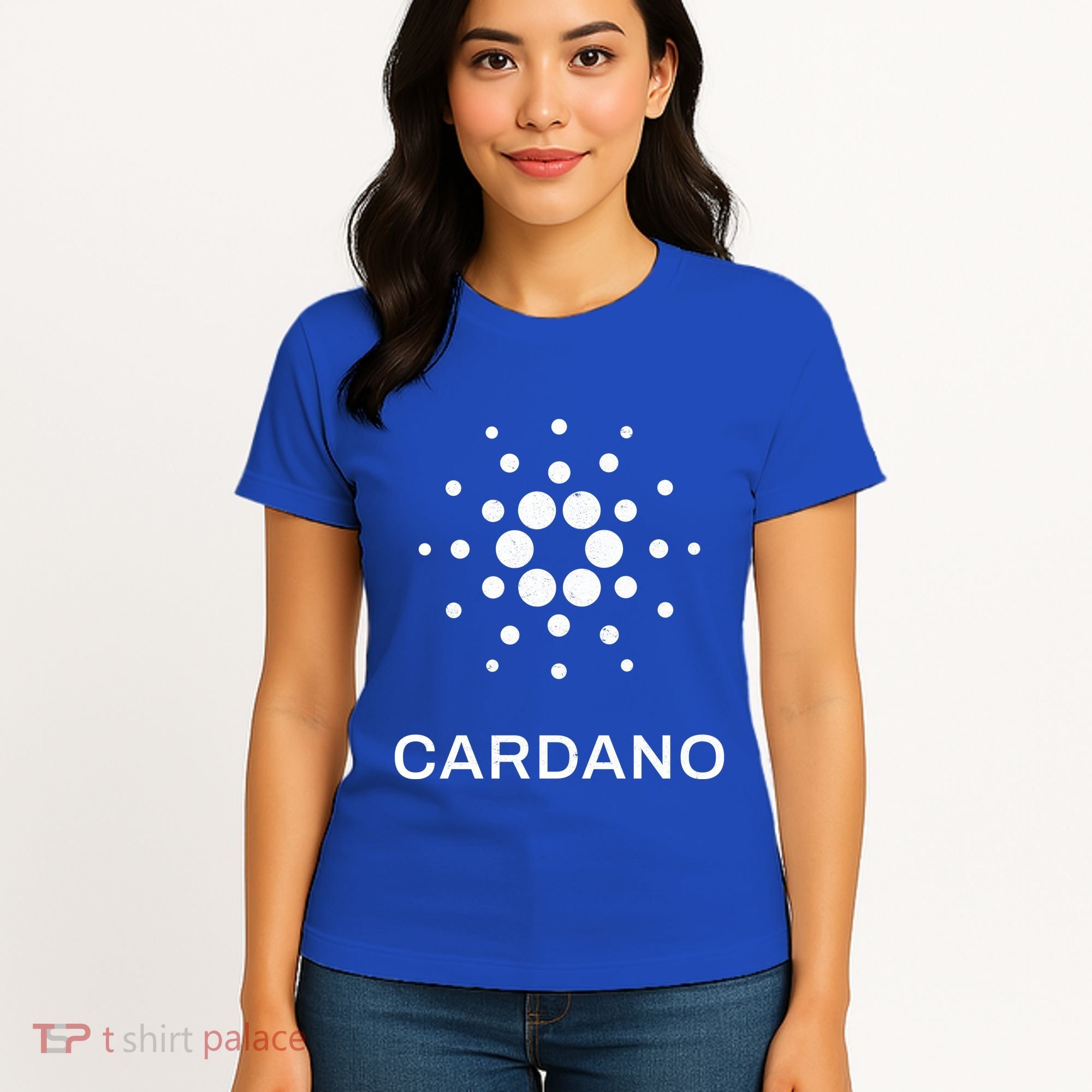 Distressed Cardano Cryptocurrency Logo Women's T-Shirt