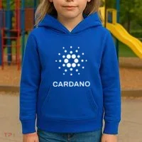 Distressed Cardano Cryptocurrency Logo Kids Hoodie thumb 3