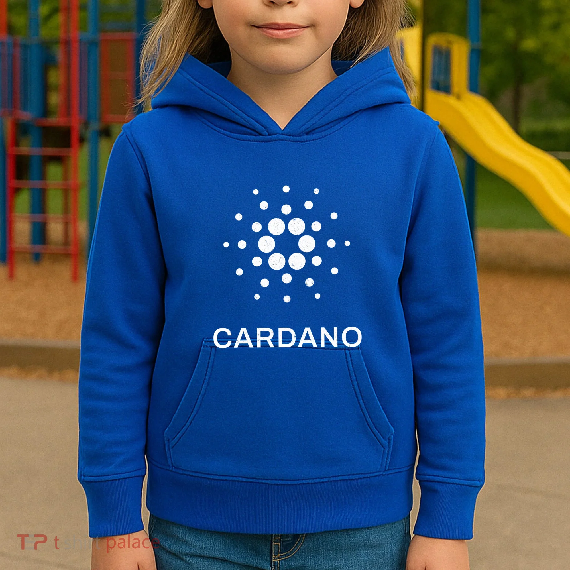 Distressed Cardano Cryptocurrency Logo Kids Hoodie