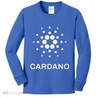 Distressed Cardano Cryptocurrency Logo Kids Long Sleeve Shirt thumb 0