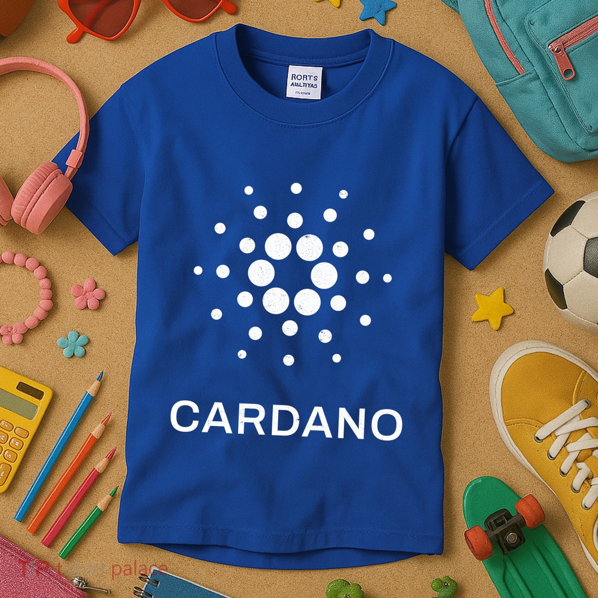 Distressed Cardano Cryptocurrency Logo Kids T-Shirt