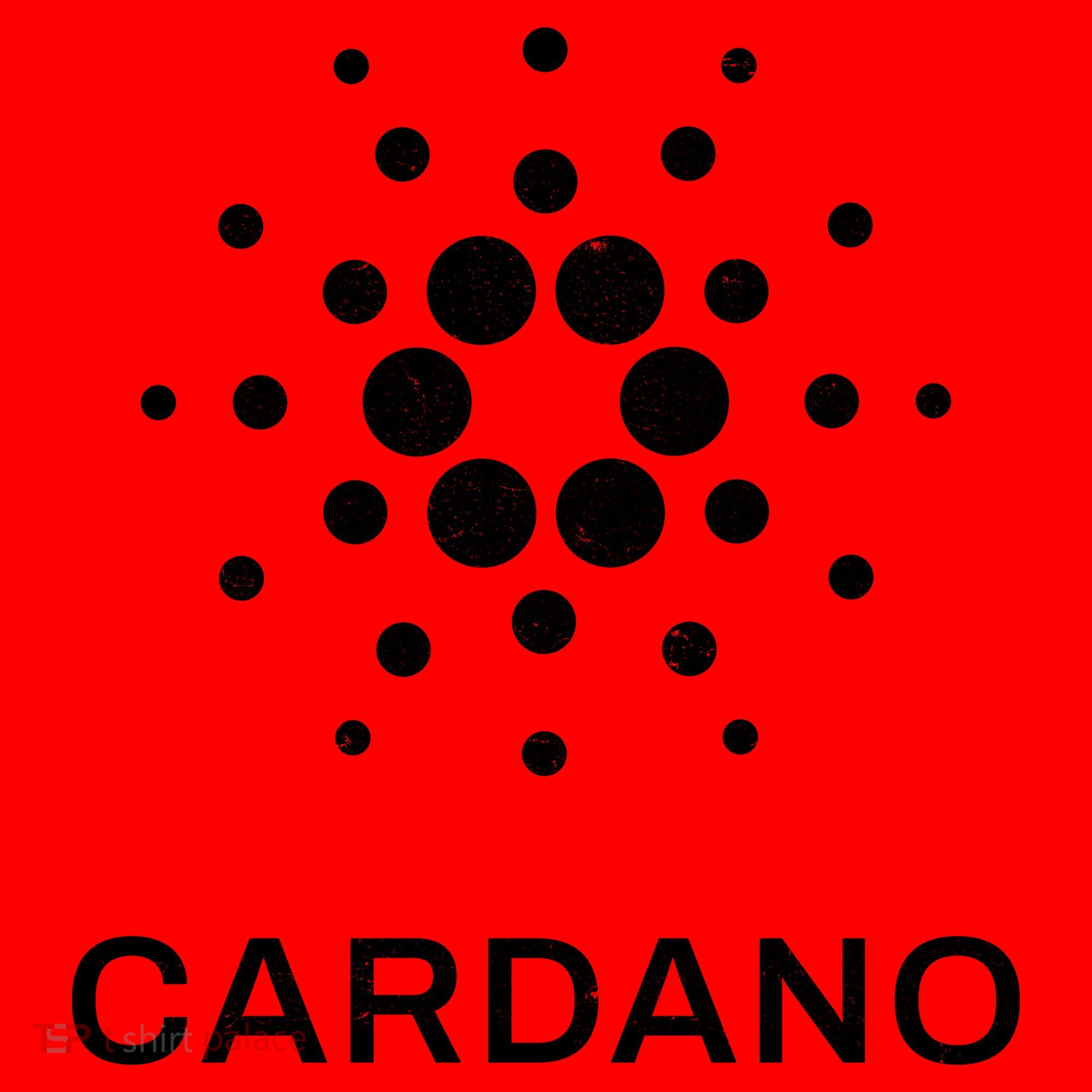 Distressed Cardano Cryptocurrency Logo Santa Hat