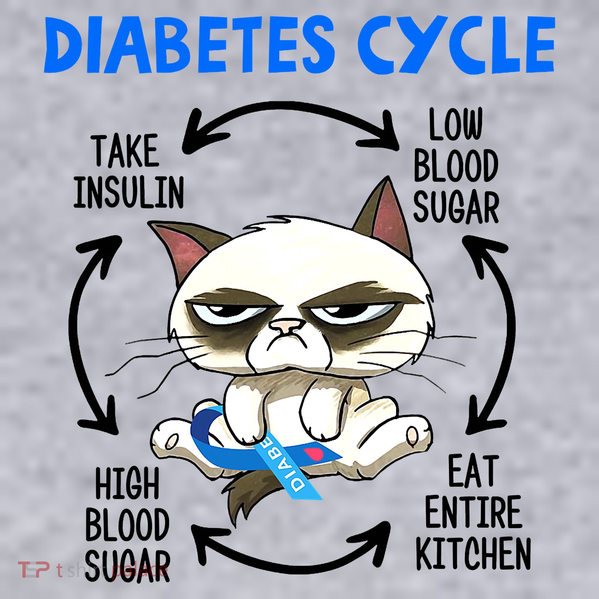 Diabetes Cycle Diabetes Awareness Funny Cat Lover Women's Sweatshirt
