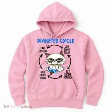 Diabetes Cycle Diabetes Awareness Funny Cat Lover Hoodie