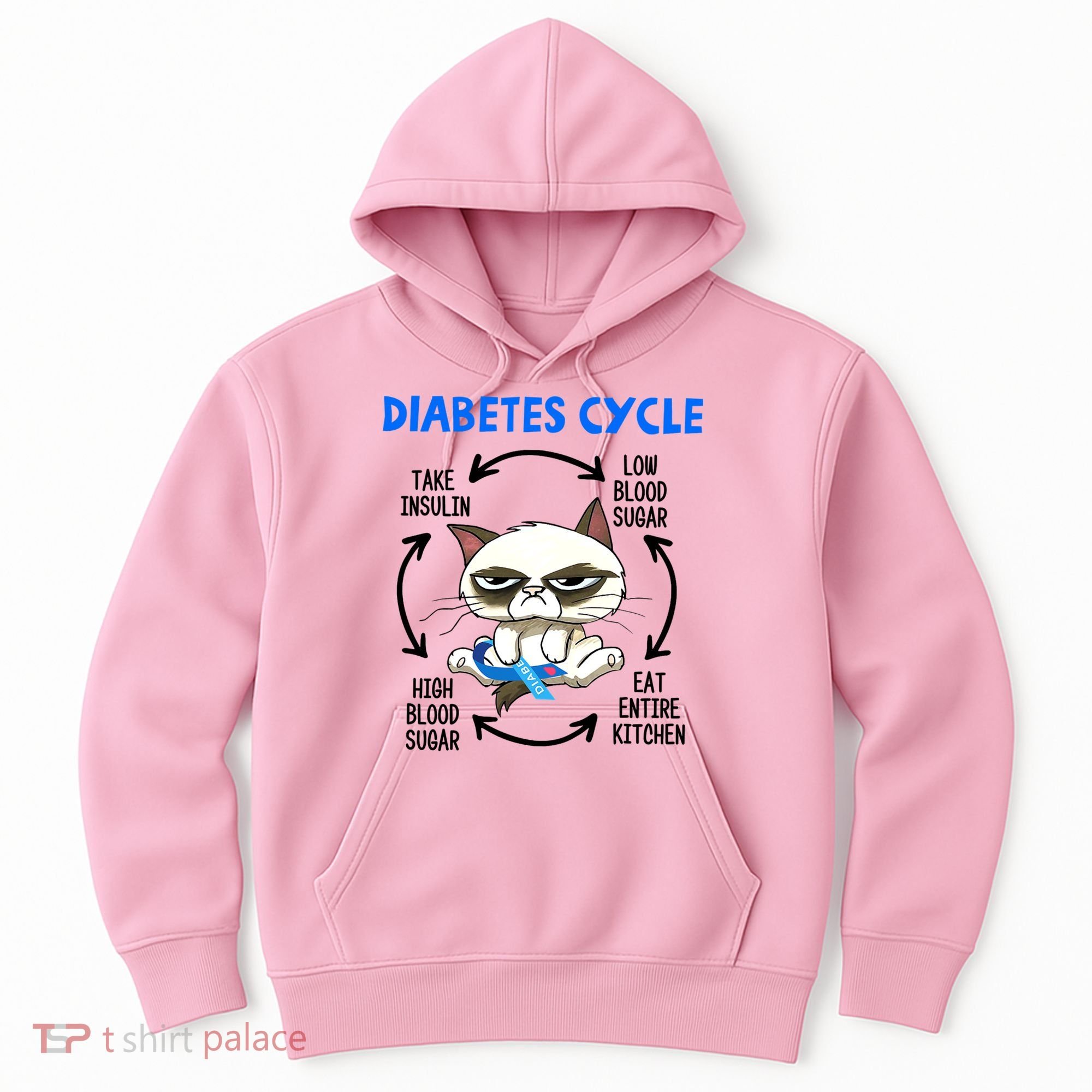 Diabetes Cycle Diabetes Awareness Funny Cat Lover Hoodie
