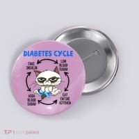 Diabetes Cycle Diabetes Awareness Funny Cat Lover Button thumb 0
