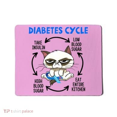 Diabetes Cycle Diabetes Awareness Funny Cat Lover Mousepad