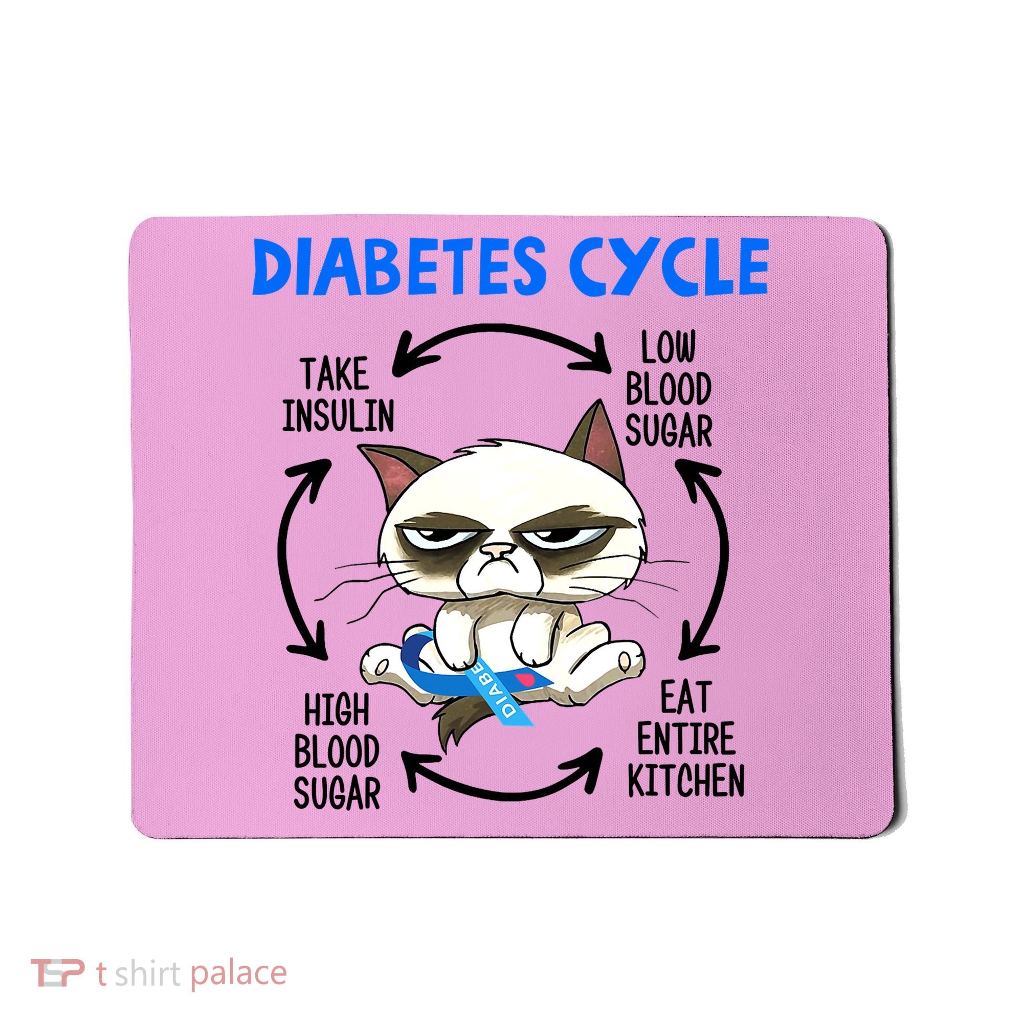 Diabetes Cycle Diabetes Awareness Funny Cat Lover Mousepad