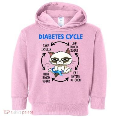 Diabetes Cycle Diabetes Awareness Funny Cat Lover Toddler Hoodie
