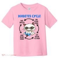 Diabetes Cycle Diabetes Awareness Funny Cat Lover Toddler T-Shirt thumb 0